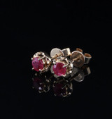 A Vintage Pair of 14ct Gold Ruby Stud Earrings Val $1110