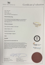 Princess Cut Diamond 0.51ct 14K White Gold Solitaire Ring Size J1/2 Val $3200