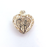Ornate Sterling Silver Cut-out Design Heart Pendant 4.3g