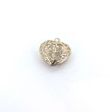 Ornate Sterling Silver Cut-out Design Heart Pendant 4.3g