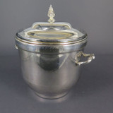 Vintage Silverplate Ice Bucket With Original Milk Glass Insert