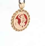 Vintage 14ct Gold & Carnelian Florida State Seminoles University Pendant 3.4g