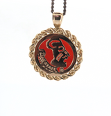 Vintage 14ct Gold & Carnelian Florida State Seminoles University Pendant 3.4g