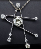 Vintage 14ct Gold 3.48cttw Diamond Set Handmade Pendant Val $35710