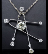 Vintage 14ct Gold 3.48cttw Diamond Set Handmade Pendant Val $35710