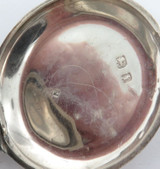 1908 English Sterling Silver Key Wind Pocket Watch Case.