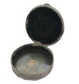 Vintage Isreali Sterling Silver & Onyx Ornate Filigree Lidded Box 28.3g