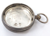 1851 English Sterling Silver Key Wind Open Face Pocket Watch Case.
