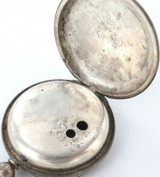 1851 English Sterling Silver Key Wind Open Face Pocket Watch Case.