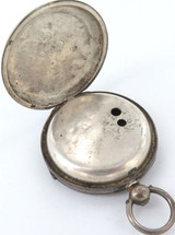 1851 English Sterling Silver Key Wind Open Face Pocket Watch Case.
