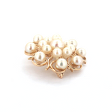 Beautiful Vintage 14ct Yellow Gold & Saltwater Pearl Cluster Brooch 7.6g