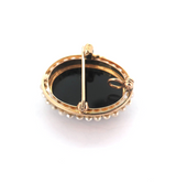 Beautiful 14ct Yellow Gold & Freshwater Pearl Portrait Cameo Brooch/Pendant 5.1g