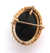 Beautiful 14ct Yellow Gold & Freshwater Pearl Portrait Cameo Brooch/Pendant 5.1g