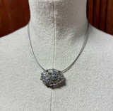 Vintage 14ct White Gold 2.70cttw Diamond Set Sliding Pendant & Chain Val $14400