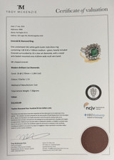 Vintage Emerald & Diamond Halo Cluster 14ct White Gold Ring Size N Val $12410