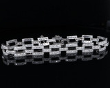 Vintage 2.28ct G Si Single Cut Diamond Set Platinum Bracelet 17cm Val $11245