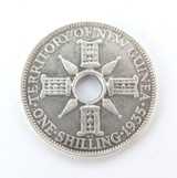 Very Nice High Grade 1935 PNG Shilling 1/- .925 Silver 5.3 Grams 23.5mm