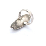 Nature Inspired Sterling Silver Ring Inlaid Turquoise & MOP Size L1/2 6.6g