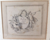 c1700s Pen & Ink Wash, Matted & Framed. Signed & Dated.