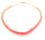 Stunning Vintage 14ct Gold Two-tone Cream to Salmon Pink Coral Necklace 47cm