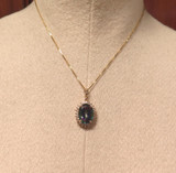 Sparkling 14ct Yellow Gold & Mystic Topaz Halo Pendant Enhancer 6.6g