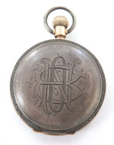 Scarce with Coin Silver Case / 1895 Trenton 6S 7J Lever Set Mens Pocket Watch.