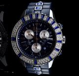 Auth. Christian Dior Christal Steel & Diamonds Chronograph Quartz Watch CD11431
