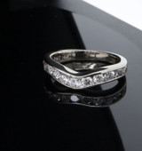 A Vintage 14K White Gold 0.33ct Diamond Set Contoured Ring Size I Val $2480
