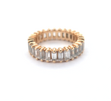 Sparkling 14ct Yellow Gold & CZ Baguette Anniversary Ring Size N 5.8g