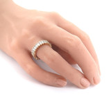 Sparkling 14ct Yellow Gold & CZ Baguette Anniversary Ring Size N 5.8g