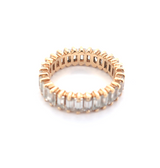 Sparkling 14ct Yellow Gold & CZ Baguette Anniversary Ring Size N 5.8g