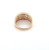 Sparkling 14ct Yellow Gold & Channel Set Cubic Zirconia Dress Ring Size L 4.6g