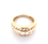 Sparkling 14ct Yellow Gold & Channel Set Cubic Zirconia Dress Ring Size L 4.6g