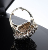 Vintage 14K Yellow Gold 2.90ct H Diamond Cocktail Ring sz M Val $8600