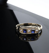 Antique Sapphire & Pearl 14k Gold Dress Ring Size K1/2 Val $1720