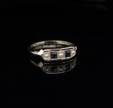 Antique Sapphire & Pearl 14k Gold Dress Ring Size K1/2 Val $1720