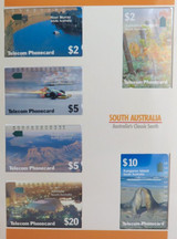 1990s Telstra Phonecard L/Edition Unused Mint Set 6 + Folder "South Australia"