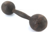 c1880 Antique Wooden Dumbbell Carved From One Piece of Wood.