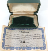 RARE 1952 "The MAY Company" Cleveland, USA Watch Box + Guarantee.