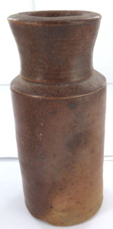c1880 Doulton Lambeth Stoneware Bottle + Unbranded Stoneware Jar