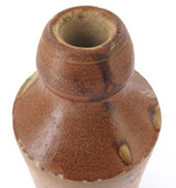c1880 Doulton Lambeth Stoneware Bottle + Unbranded Stoneware Jar