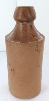 c1880 Doulton Lambeth Stoneware Bottle + Unbranded Stoneware Jar