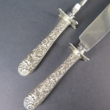 Vintage 'Repousse' by S Kirk & Son Sterling Silver & Stainless Steel Carving Set