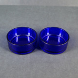 Pair of Antique Blue Cobalt Glass Insert Liners, 5.6cm or 2 1/4" Diameter
