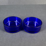 Pair of Antique Blue Cobalt Glass Insert Liners, 5.6cm or 2 1/4" Diameter