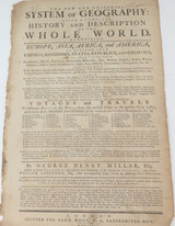 1782 14 Large Pages / Bookplates ex "System of Geography" by G H Millar