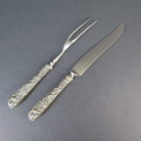 Small Vintage Stieff Rose by S Kirk & Son Sterling Silver & Steel Carving Set #3