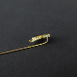 Vintage 10ct Yellow Gold Tiny Pearls & Faceted Blue Glass Stick Pin