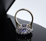 16.2ct Violet Blue Tanzanite & 1.43ct VS Diamond Halo 18ct Gold Ring Val $42700