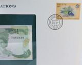 Banknotes of All Nations 1983 Belize $1 + Card.